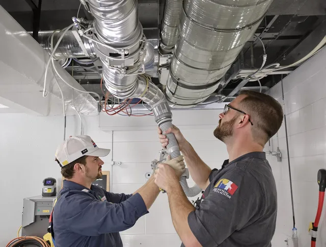 Tyngsborough Air Duct Cleaning technician performing thorough AC duct cleaning in Tyngsborough