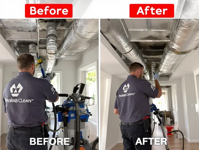 Tyngsborough Air Duct Cleaning expert performing thorough residential duct cleaning in a Tyngsborough home